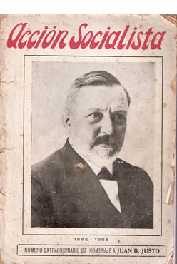 Edición de 1928 de la revista Acción Socialista, en homenaje al fallecimiento de Juan B. Justo.